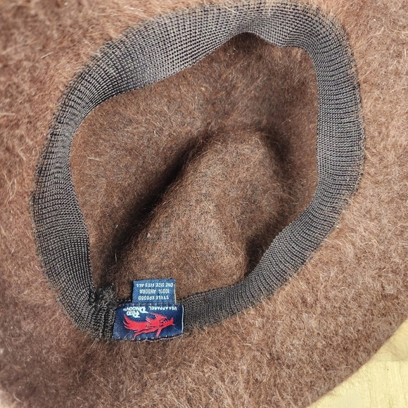 Red Dragon Hat Brown 100% Angora Soft One Size Outdoor Winter - Picture 8 of 8